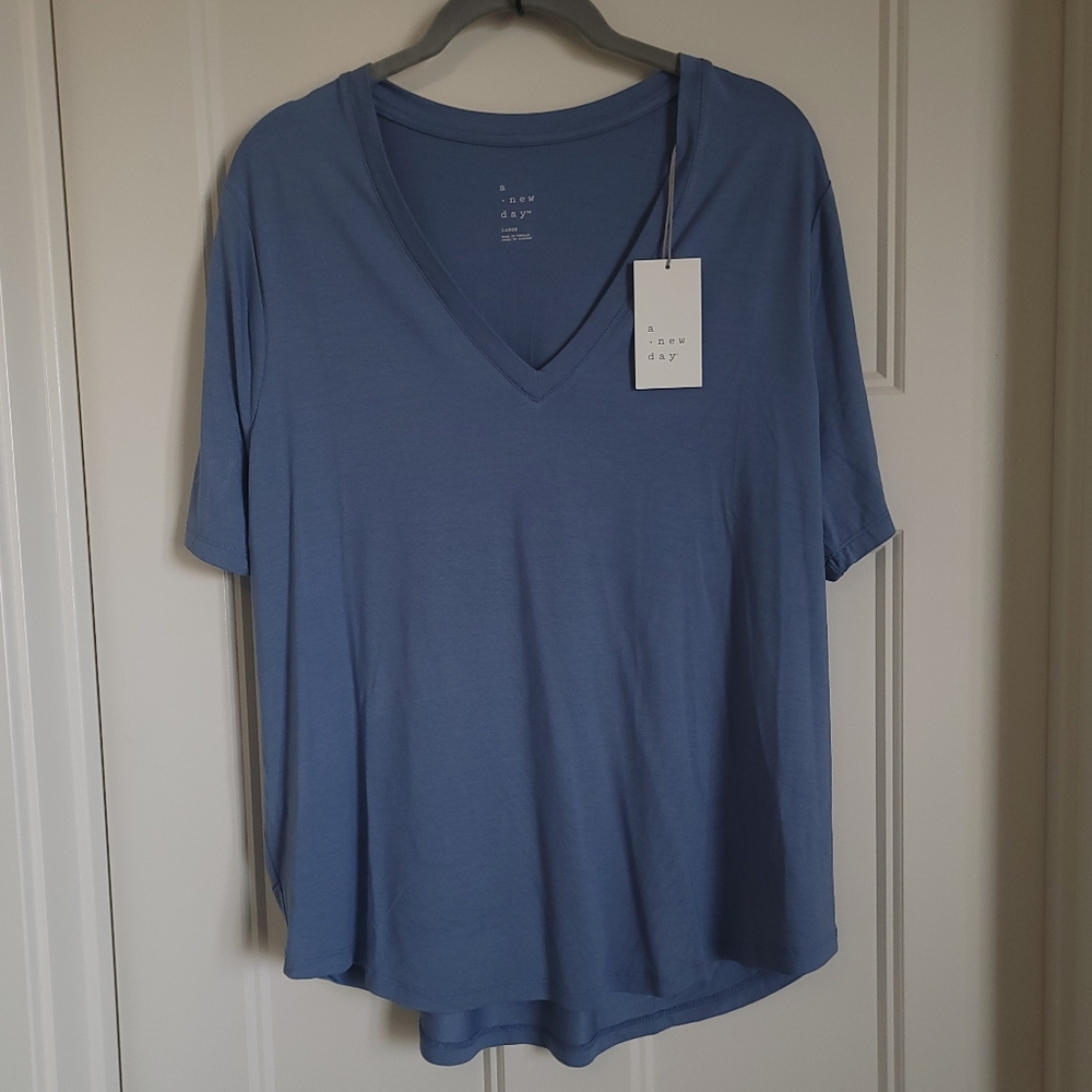 A New Day Womens Short Sleeve Drapey T-Shirt, large